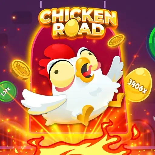 Valor Casino Chicken Road gameplay banner with rising multiplier and cash-out animation